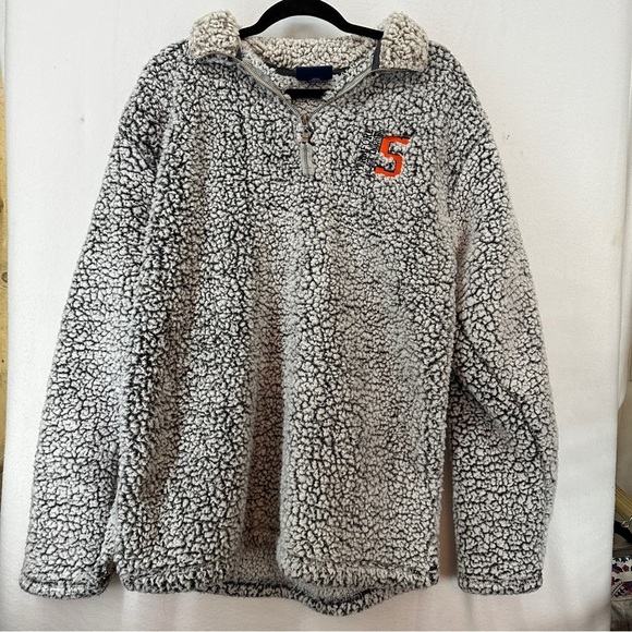 Stamford Connecticut Black Knight Sherpa Quarter Zip Pullover Size XL GRAY - Picture 1 of 10